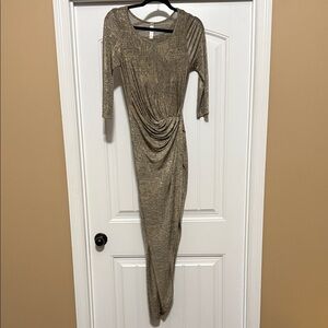 Lovely Day Asymmetrical Gold Dress